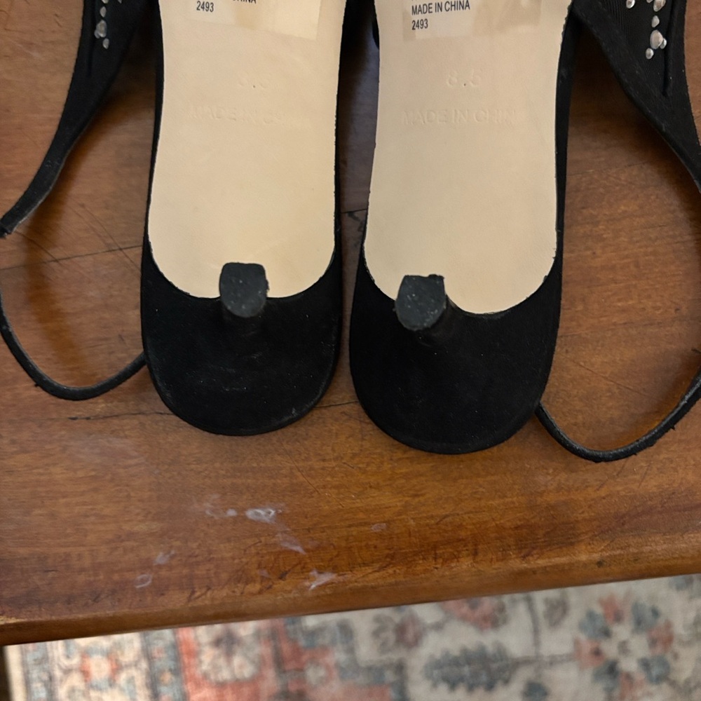 Steve Madden Black Rhinestone Kitten Heels - Picture 5 of 7